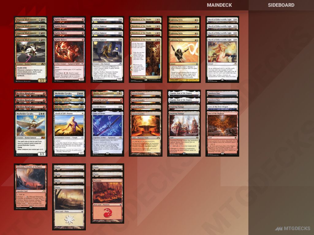 Historic Bushido Aggro [Historic Samurai] deck by norsenewtype  MTG DECKS