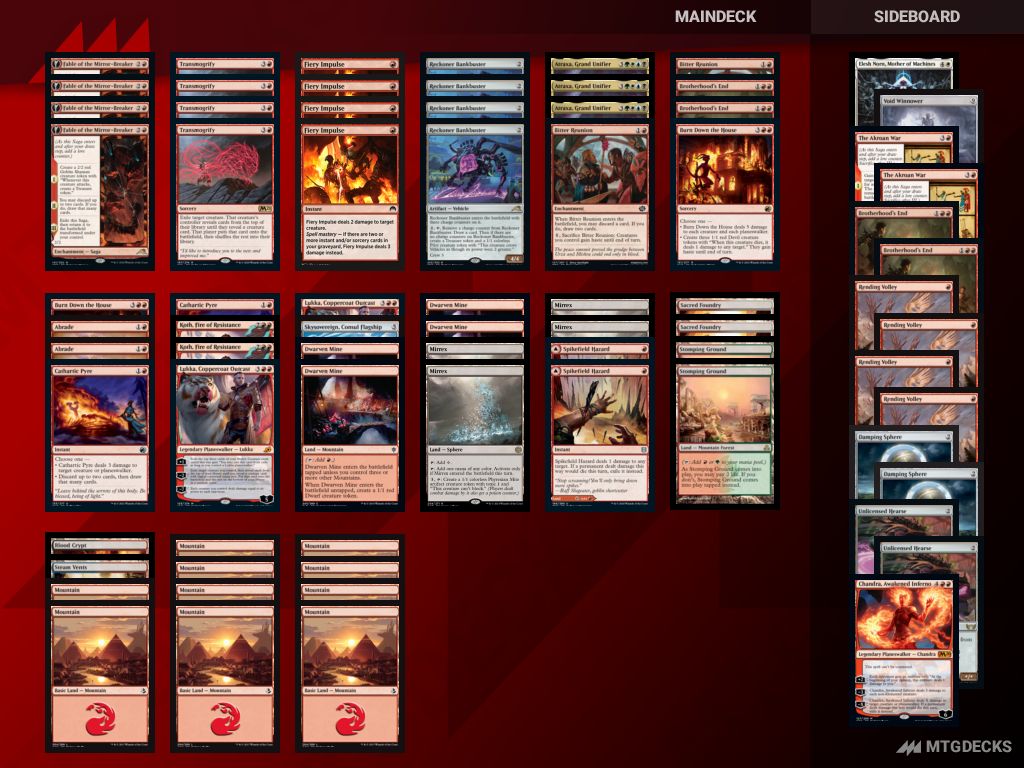 MTG Pioneer Mono Red Transmogrify Top Decks MTG DECKS