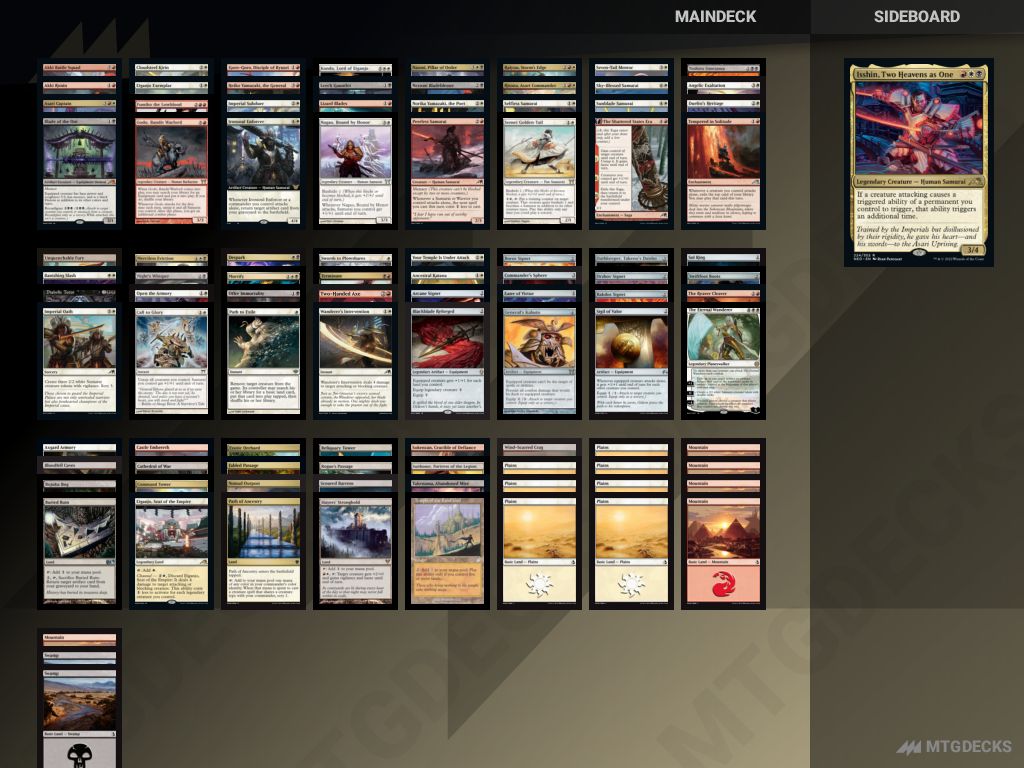 Commander Samurai Tribal deck by Galador29  MTG DECKS