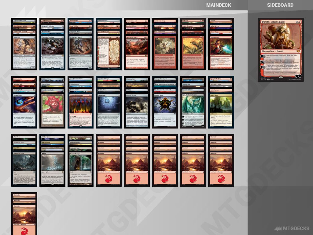 Commander Daretti, Scrap Savant deck by Ian Paul Roa  MTG DECKS