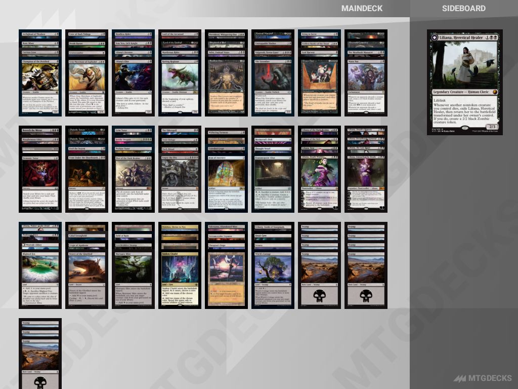 Commander Liliana, Heretical Healer deck by theebfgamer  MTG DECKS