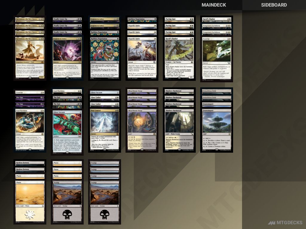 Arena Standard Orzhov Control deck by jarvismoonbeam • MTG DECKS