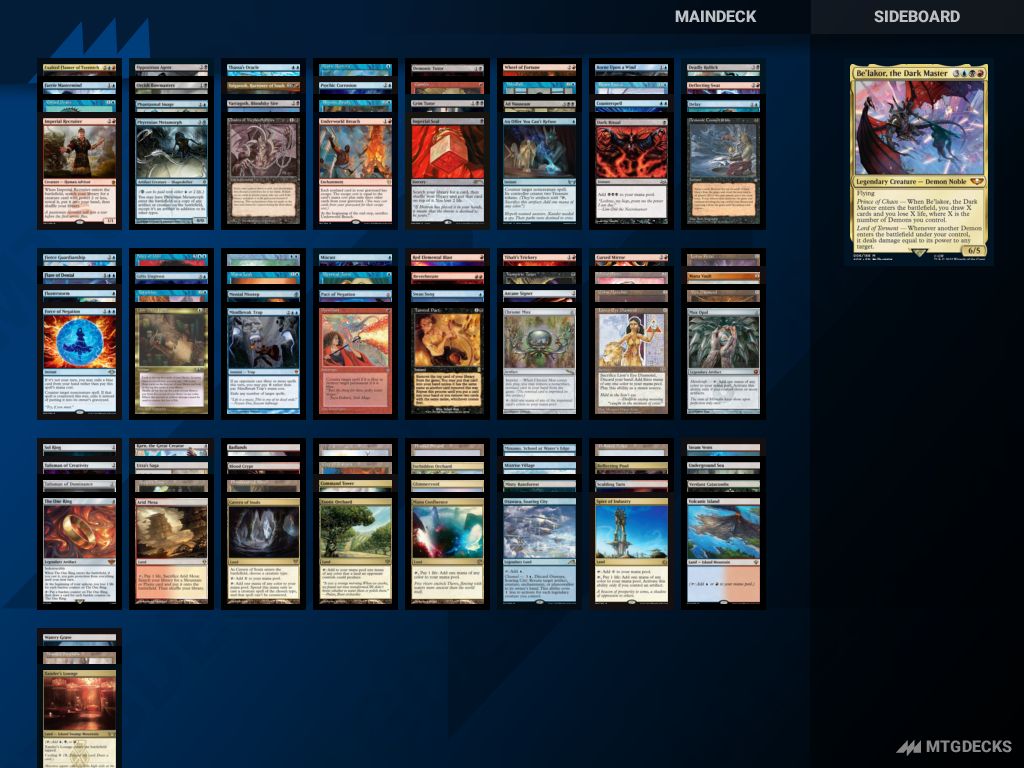 Commander Be'lakor, the Dark Master deck by Noah Sala  MTG DECKS