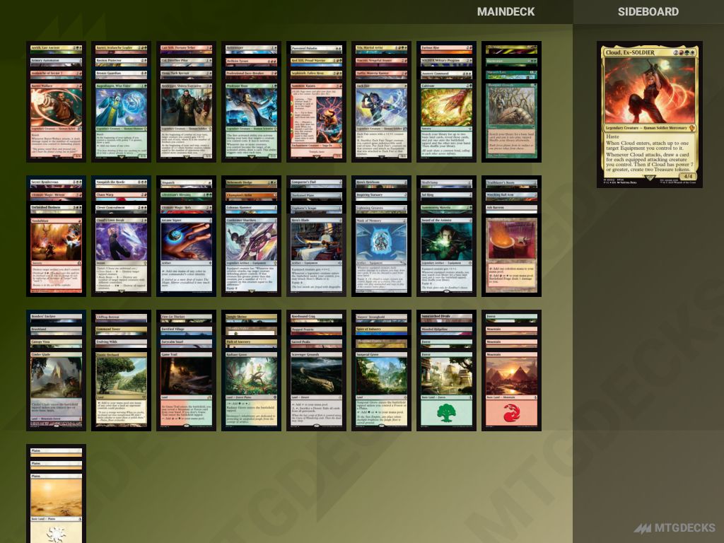 Commander Cloud, Ex-SOLDIER deck by Erick canal dorado  MTG DECKS