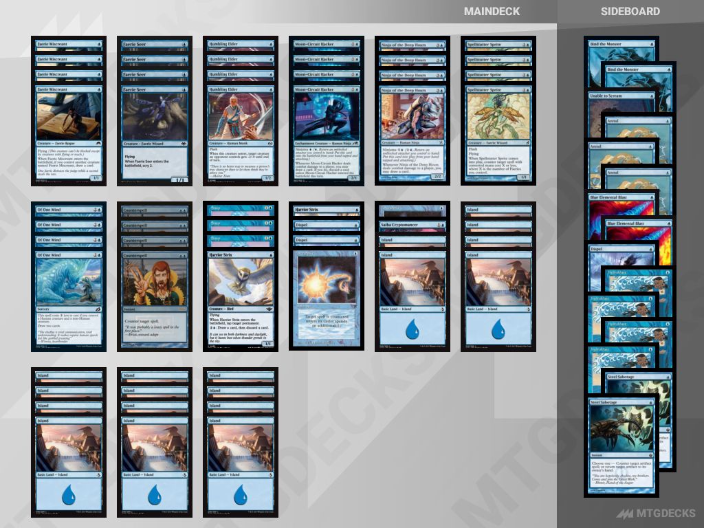 Pauper Mono Blue Faeries Barff deck by Locmancha • MTG DECKS