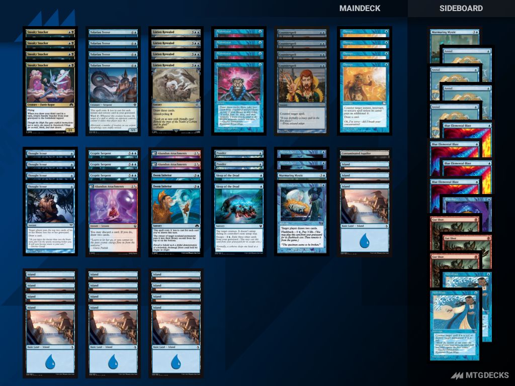 Pauper Mono Blue Terror deck by barff • MTG DECKS