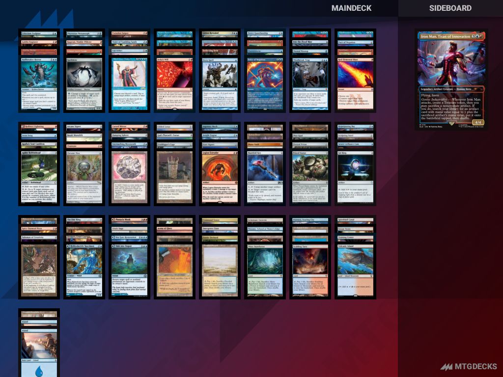 Commander Iron Man, Titan of Innovation deck by Allen Mok  MTG DECKS
