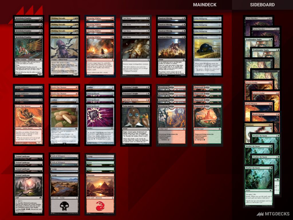 Pauper Jund Wildfire deck by vonSchwarz8 • MTG DECKS