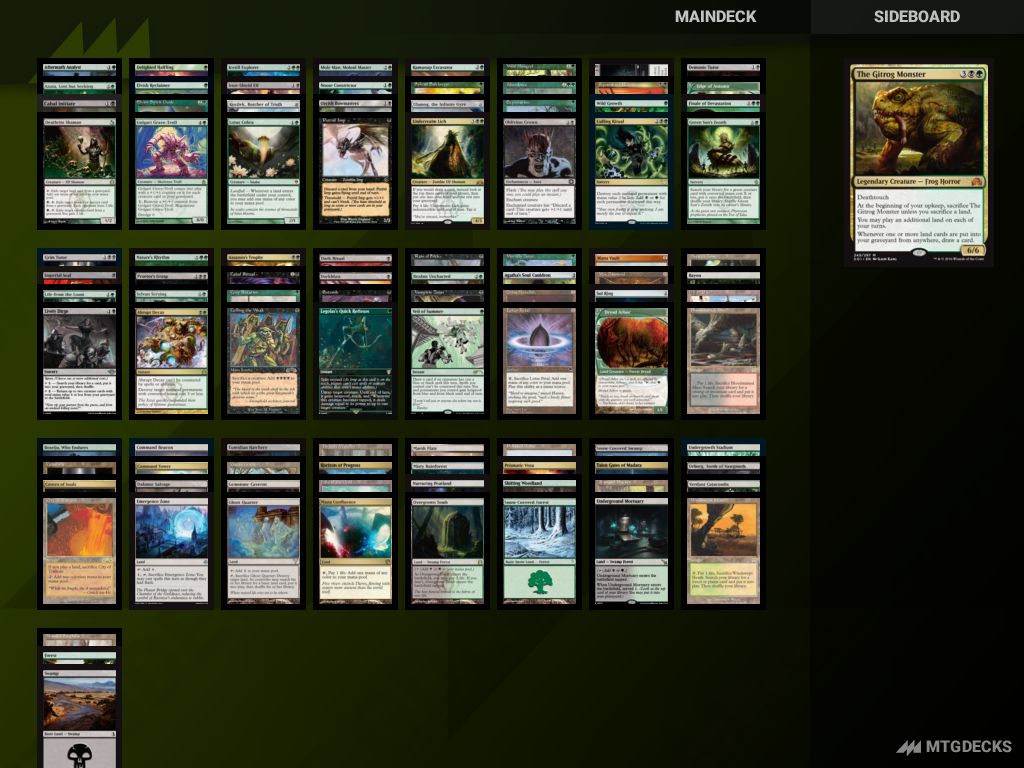 Commander The Gitrog Monster deck by Zachary Prado • MTG DECKS